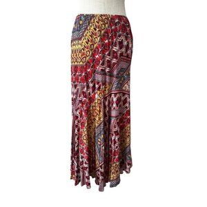 Lola P. Colorful Boho Maxi Skirt size L